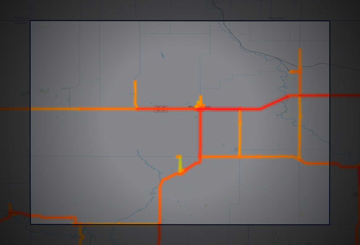 Traffic map of Washington, Kansas