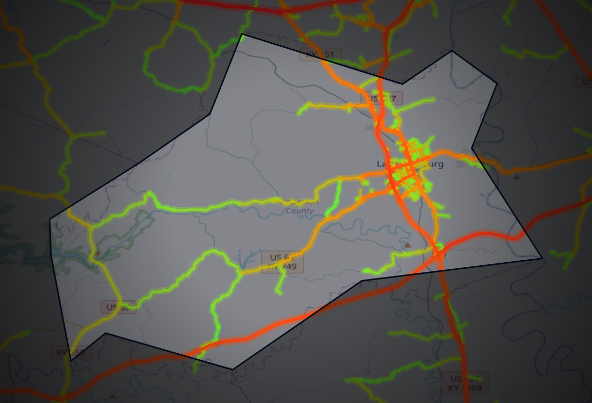 Traffic map of Anderson, Kentucky