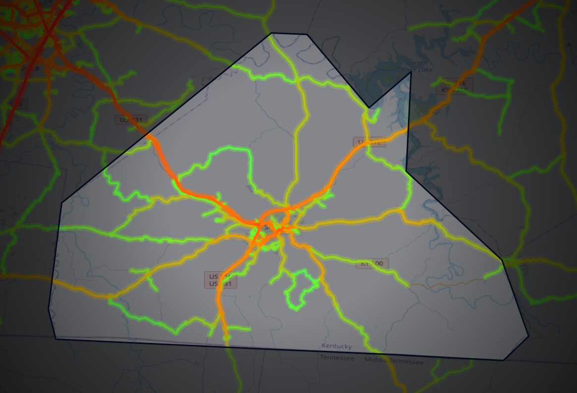 Traffic map of Allen, Kentucky