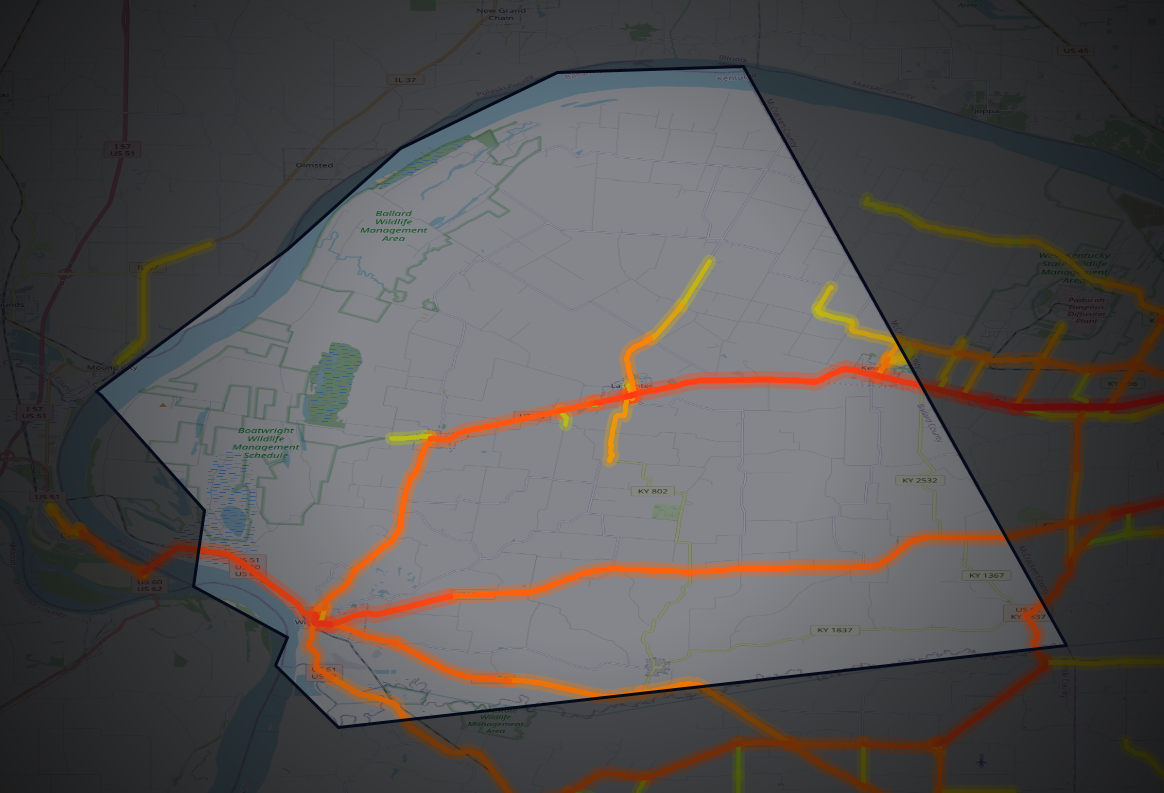 Traffic map of Ballard, Kentucky