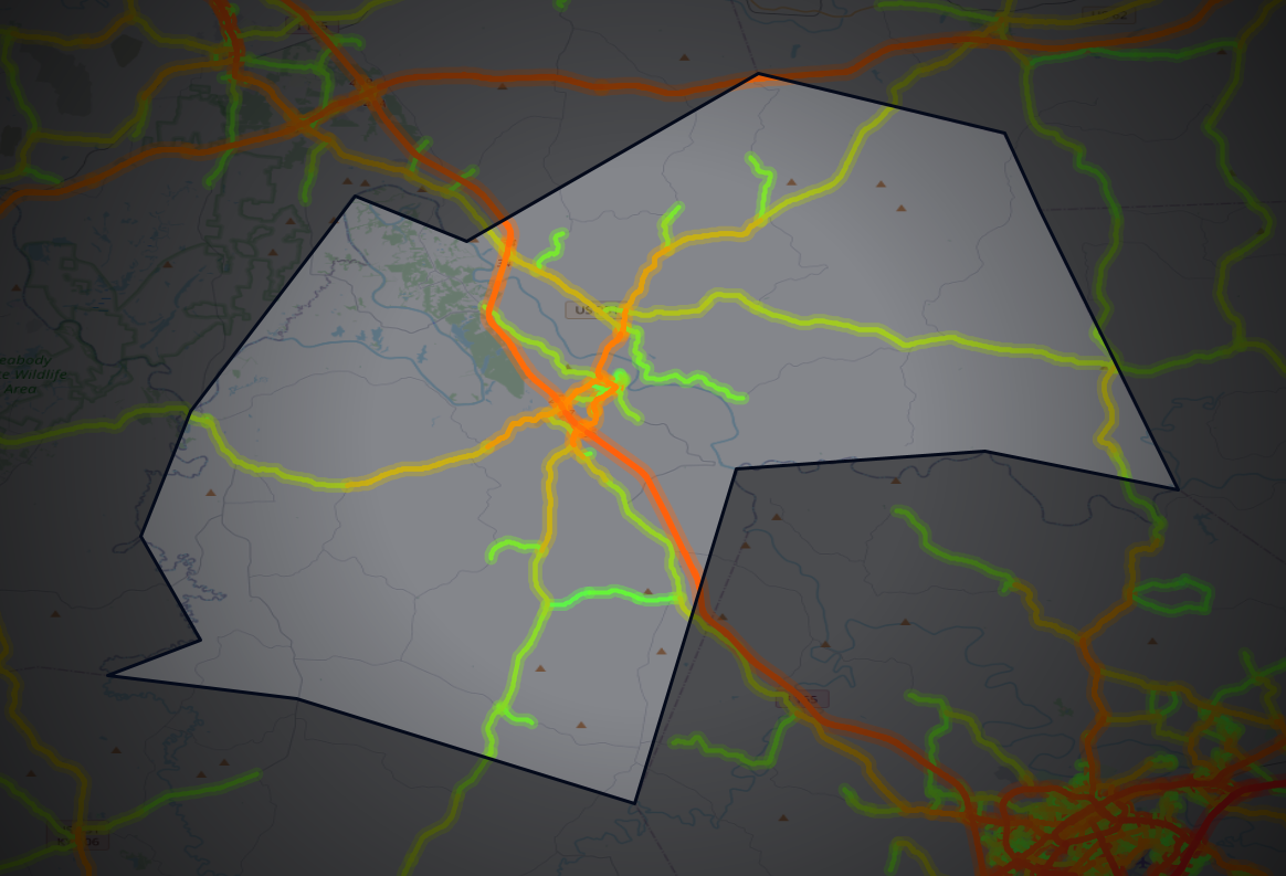Traffic map of Butler, Kentucky