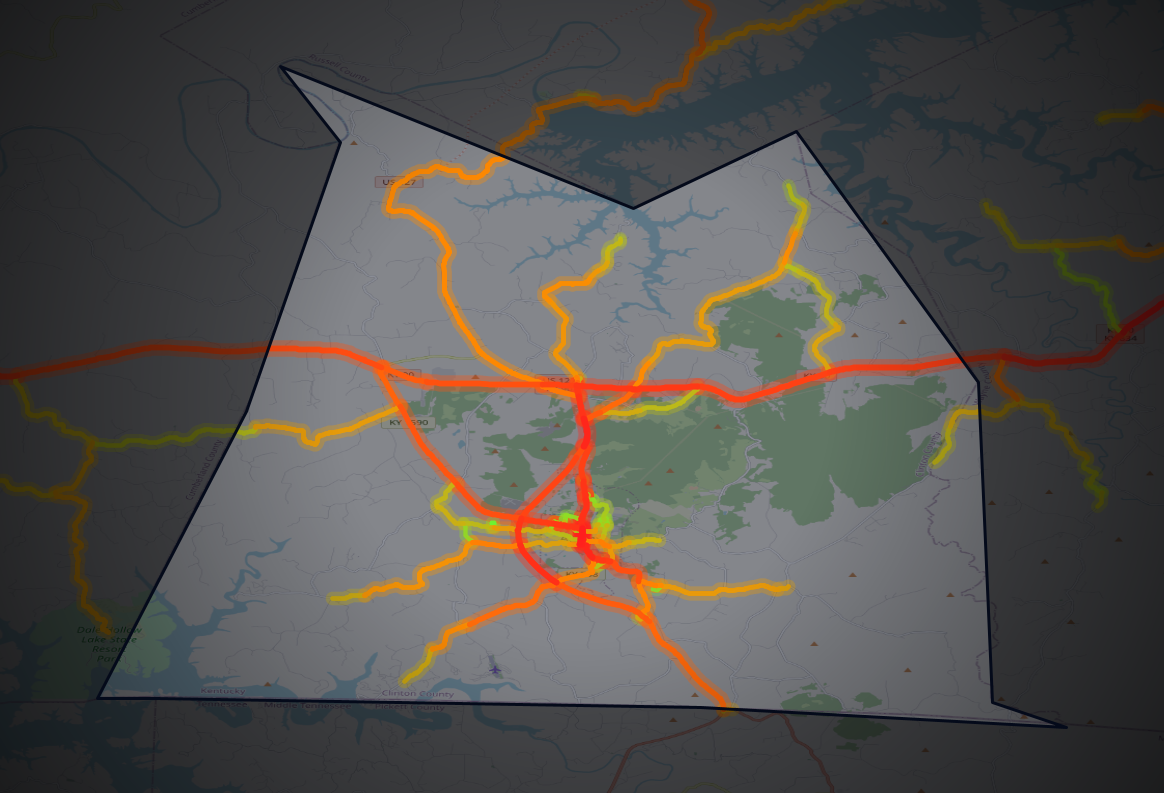 Traffic map of Clinton, Kentucky