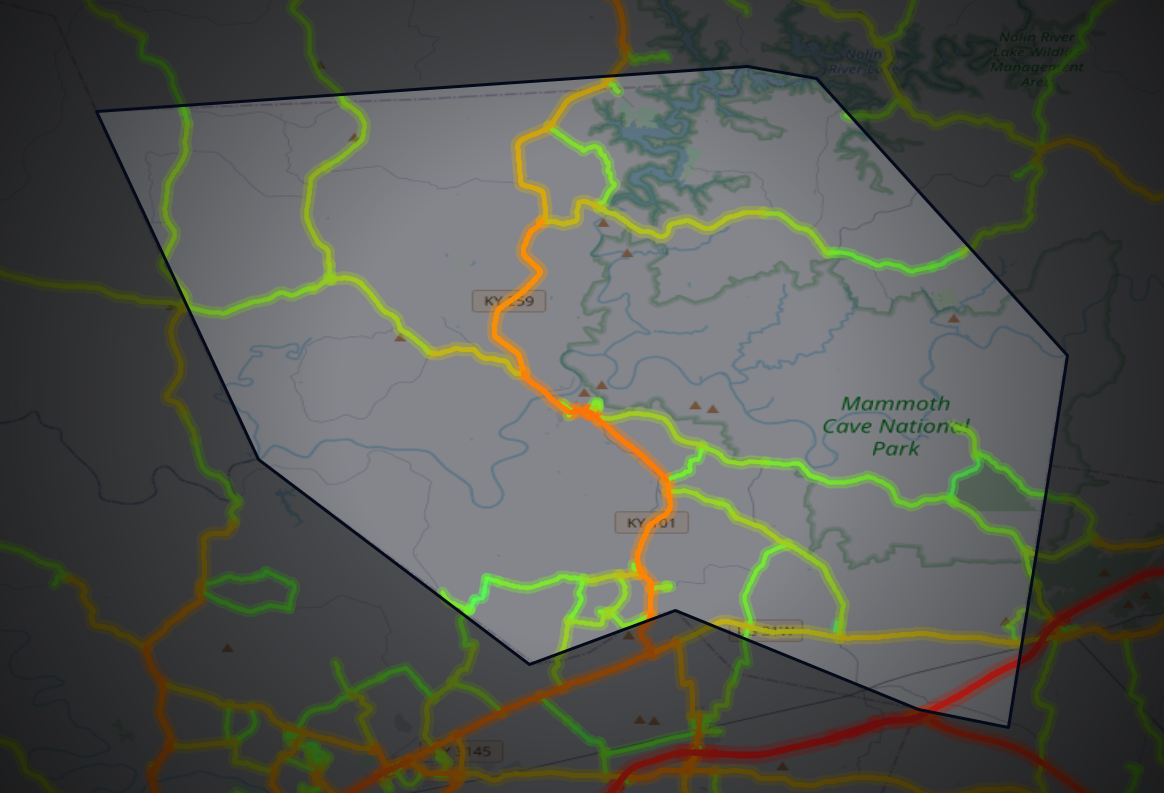 Traffic map of Edmonson, Kentucky