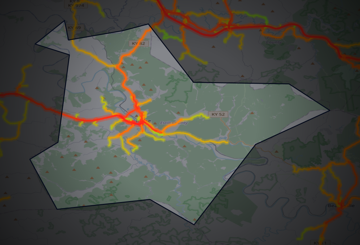 Traffic map of Estill, Kentucky