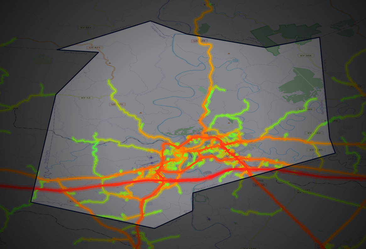 Traffic map of Franklin, Kentucky
