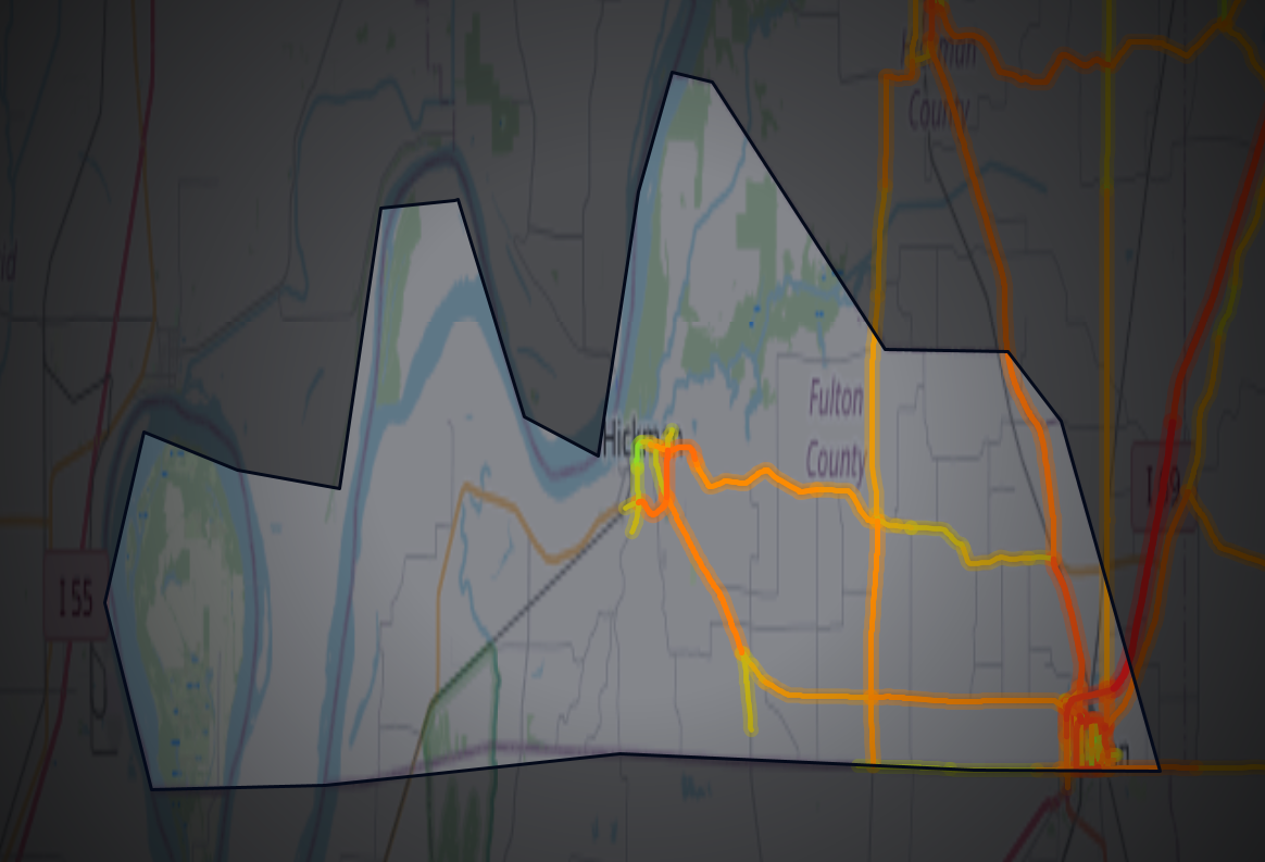 Traffic map of Fulton, Kentucky