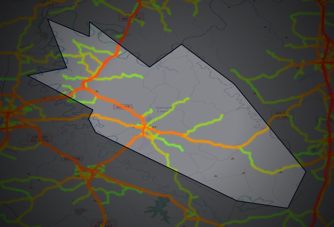 Traffic map of Garrard, Kentucky
