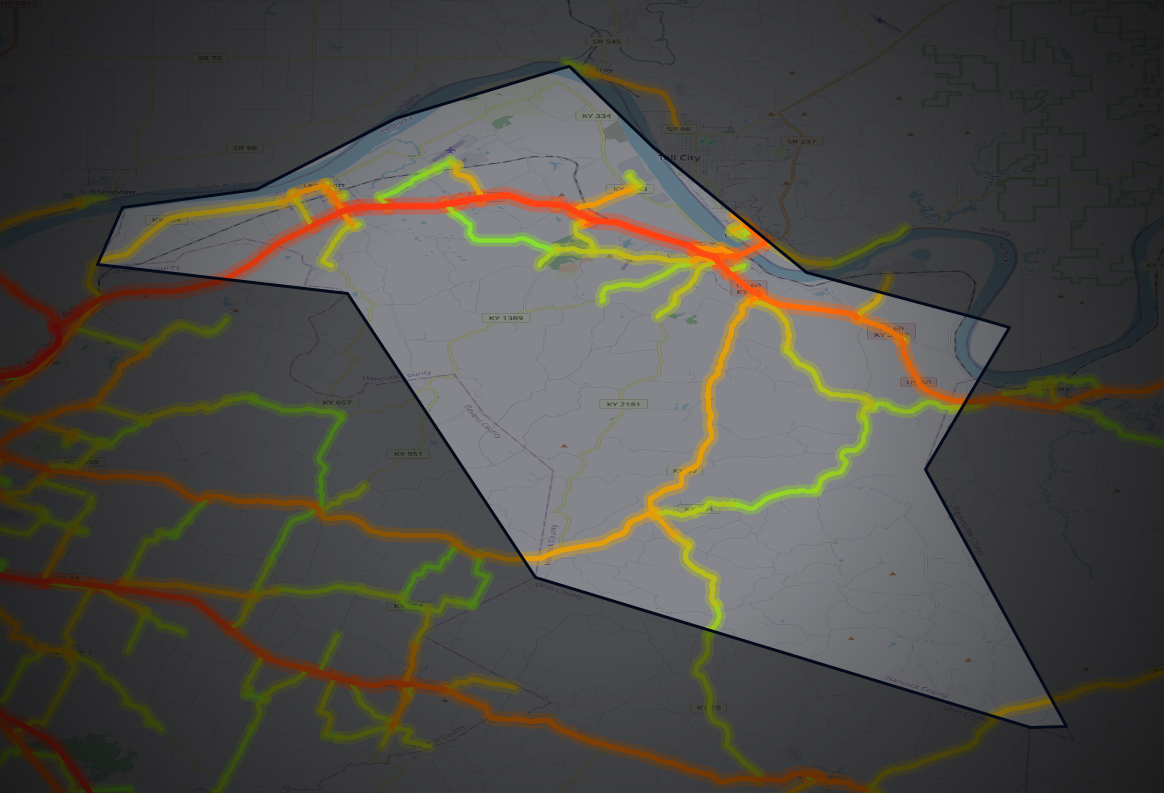 Traffic map of Hancock, Kentucky