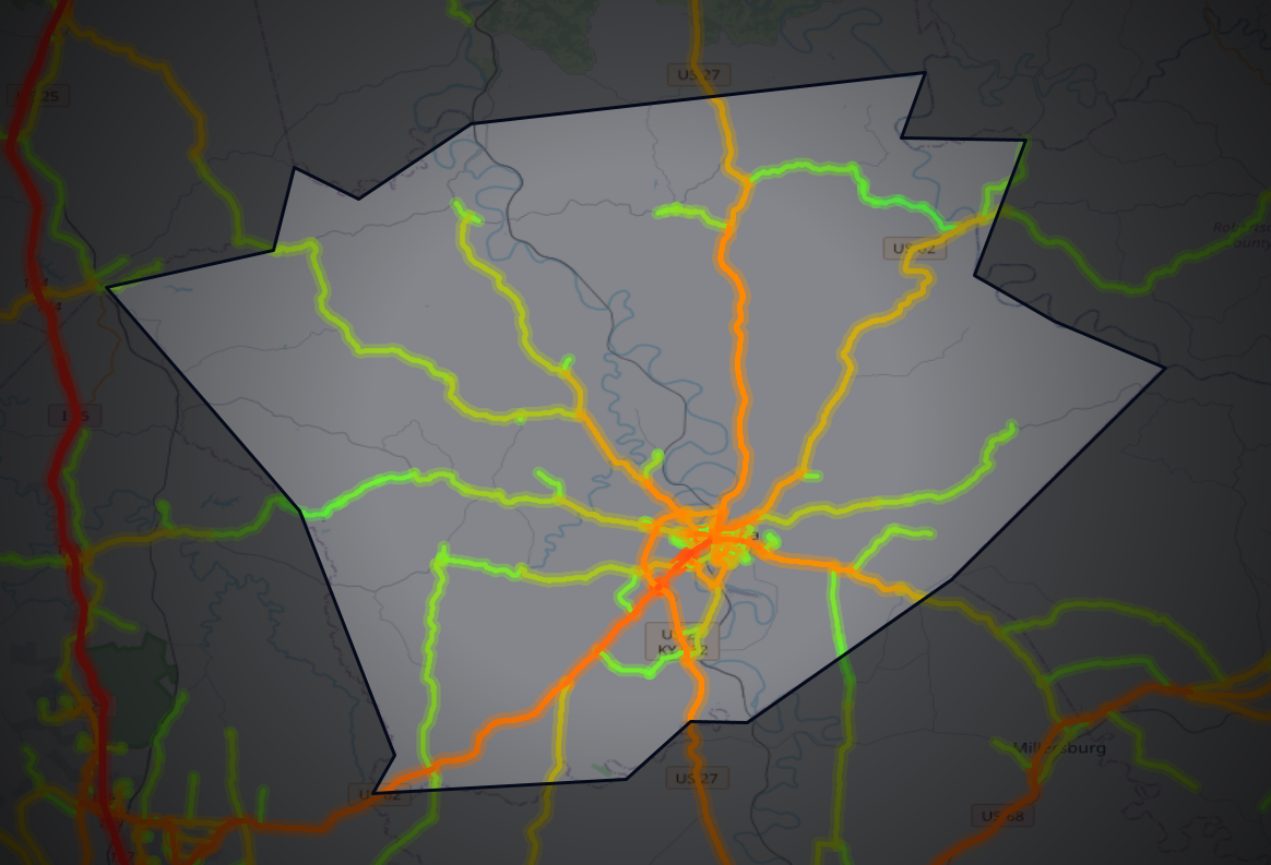 Traffic map of Harrison, Kentucky