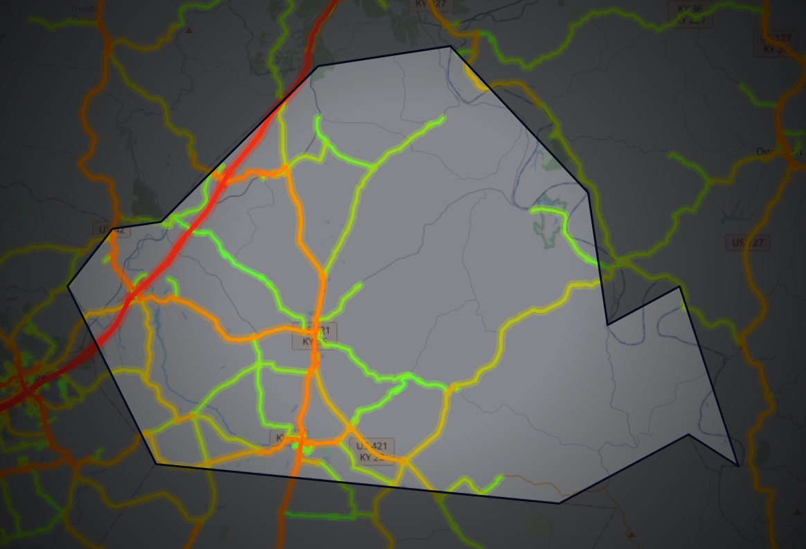 Traffic map of Henry, Kentucky
