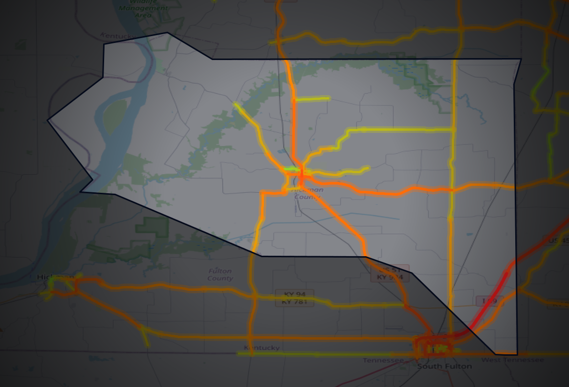 Traffic map of Hickman, Kentucky