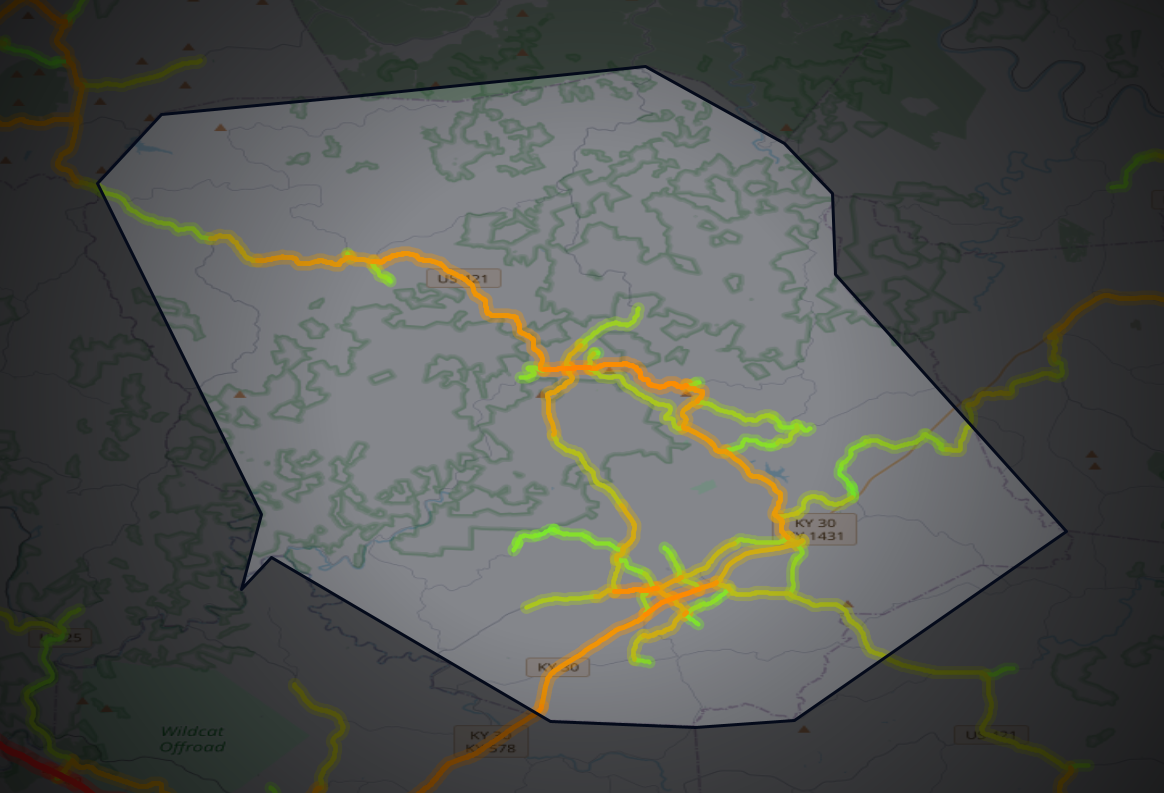 Traffic map of Jackson, Kentucky