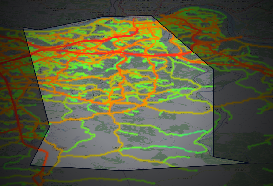 Traffic map of Kenton, Kentucky