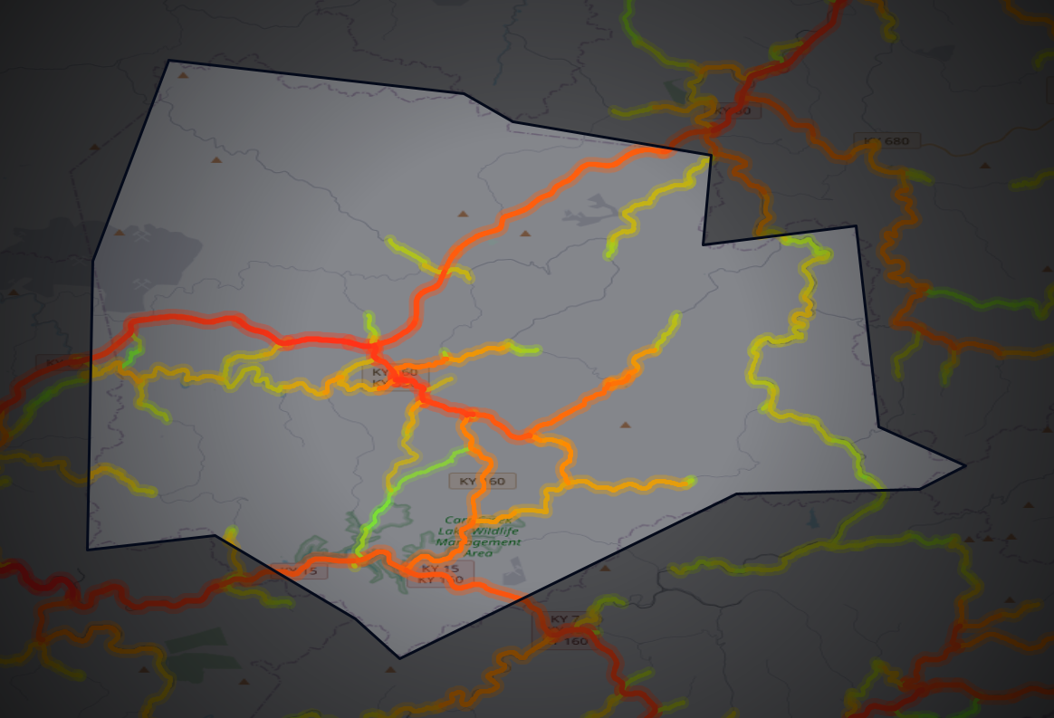 Traffic map of Knott, Kentucky