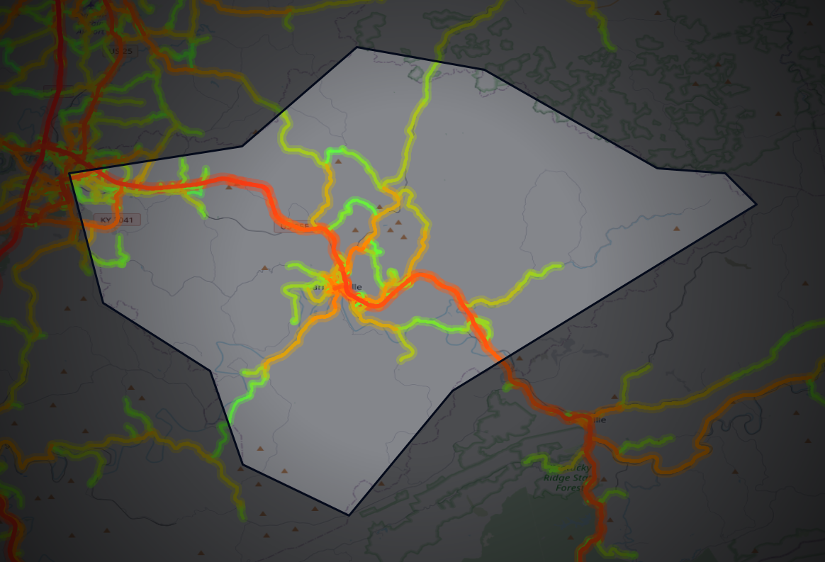 Traffic map of Knox, Kentucky