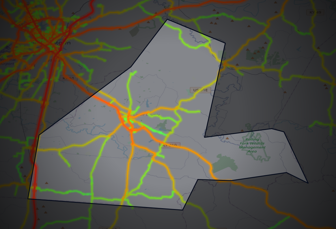 Traffic map of Larue, Kentucky