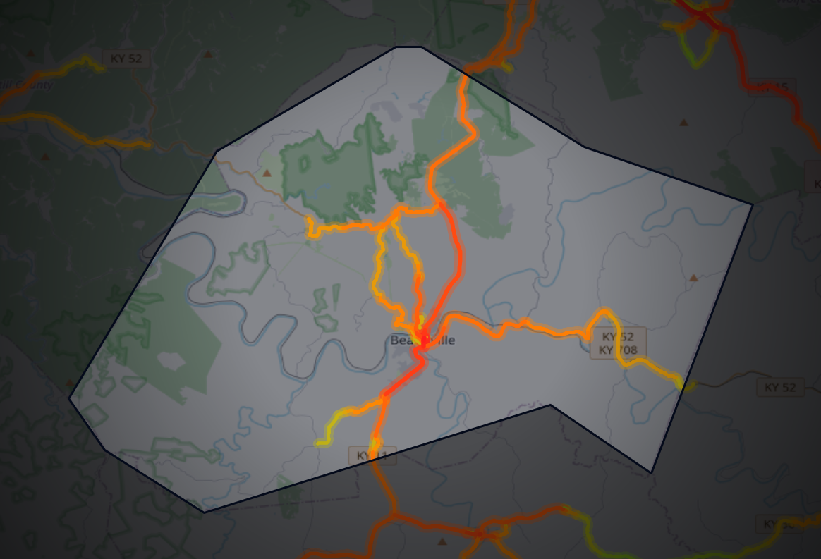 Traffic map of Lee, Kentucky
