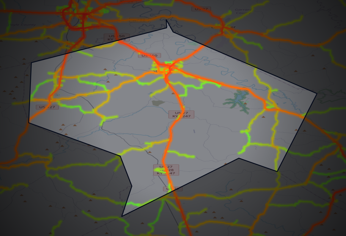 Traffic map of Lincoln, Kentucky