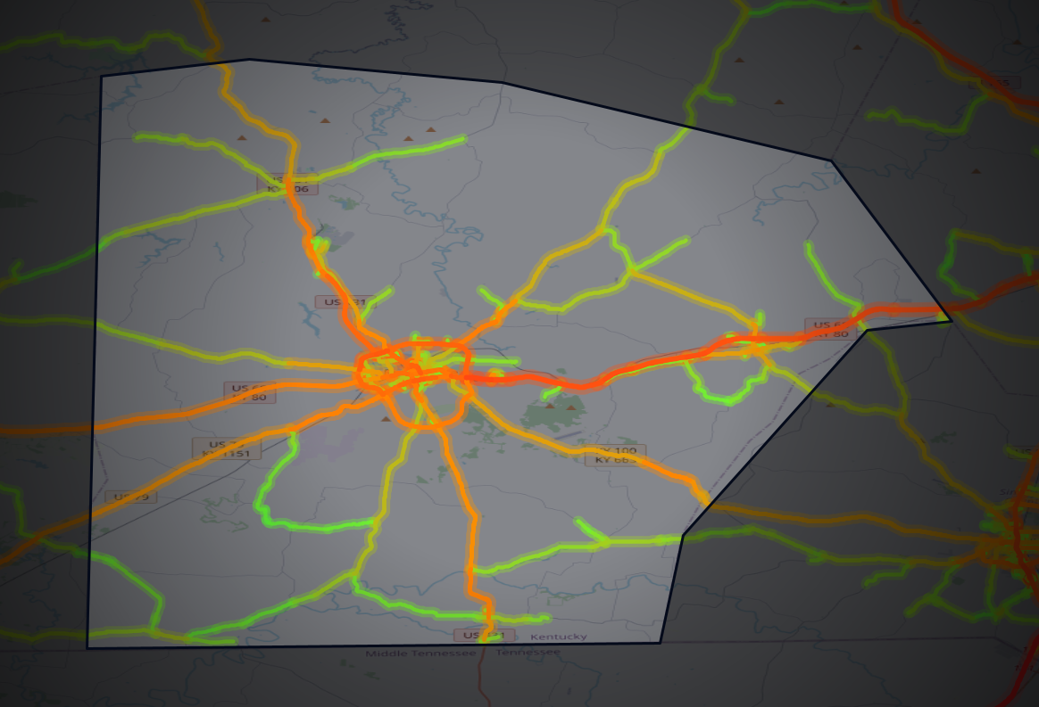 Traffic map of Logan, Kentucky