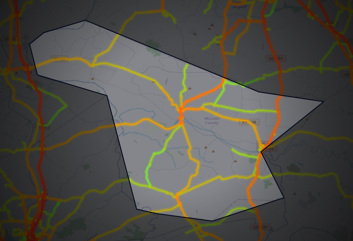 Traffic map of McLean, Kentucky