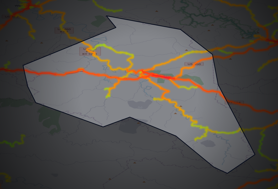 Traffic map of Magoffin, Kentucky