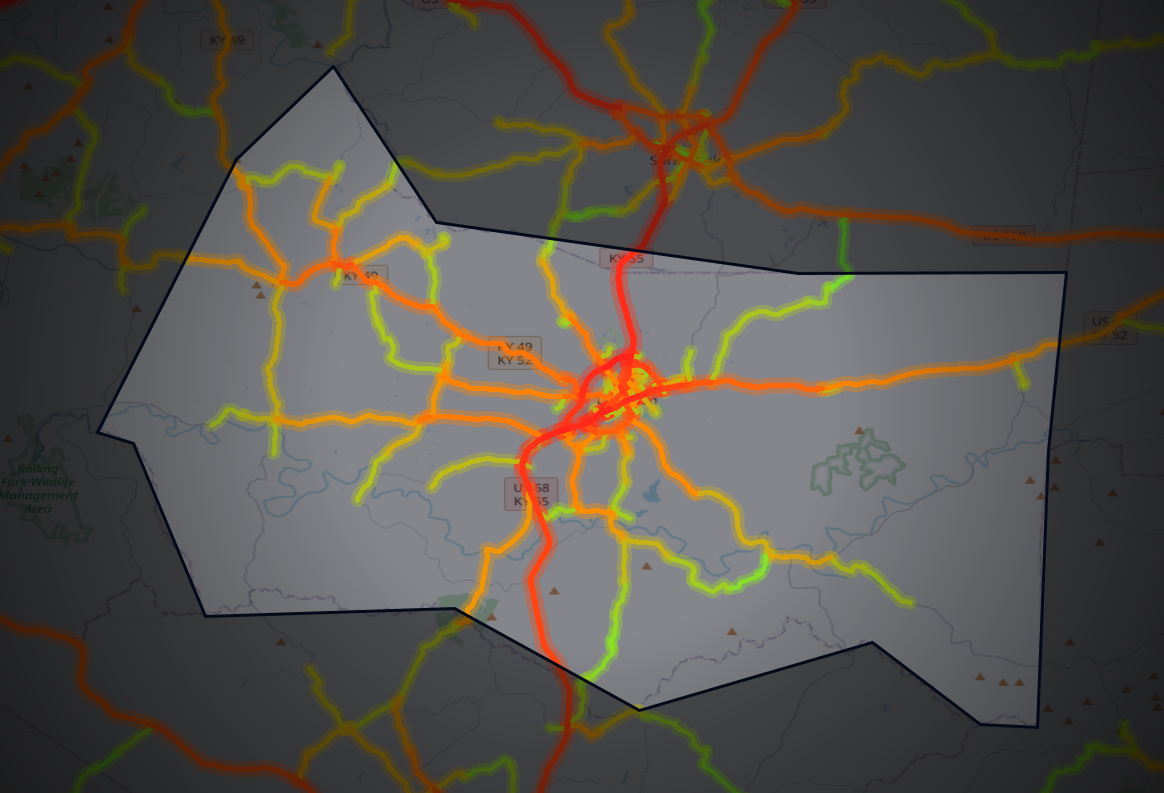 Traffic map of Marion, Kentucky