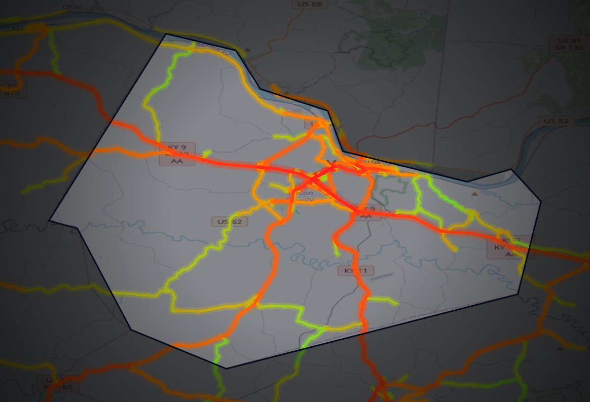Traffic map of Mason, Kentucky