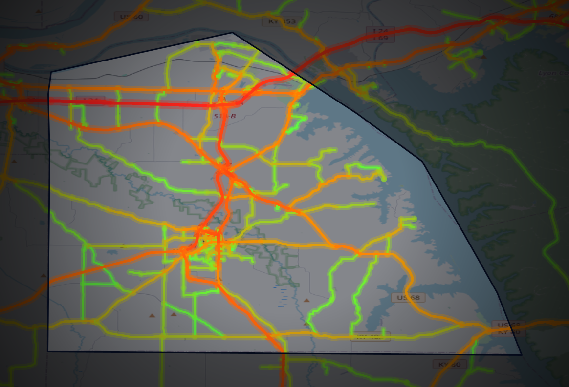 Traffic map of Marshall, Kentucky