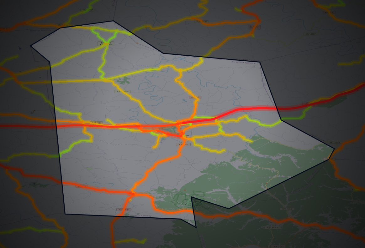 Traffic map of Metcalfe, Kentucky