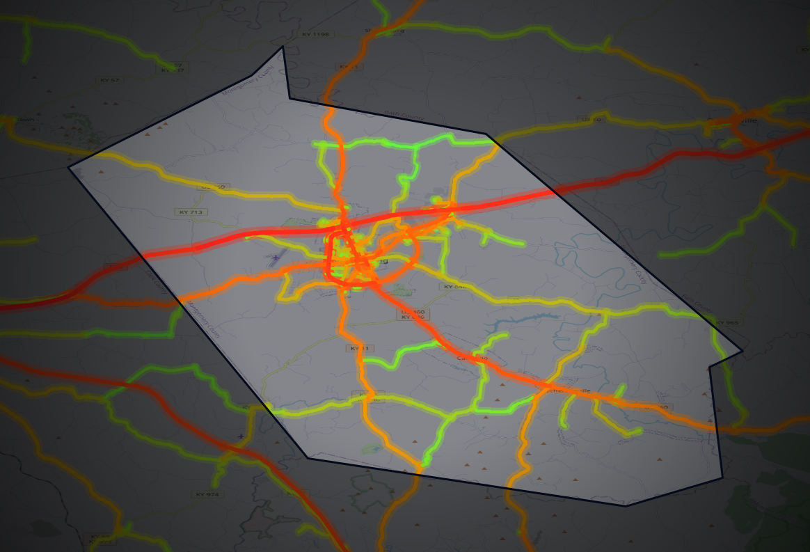 Traffic map of Montgomery, Kentucky