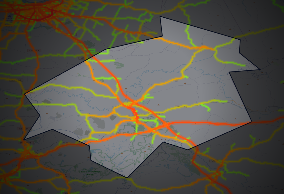 Traffic map of Ohio, Kentucky