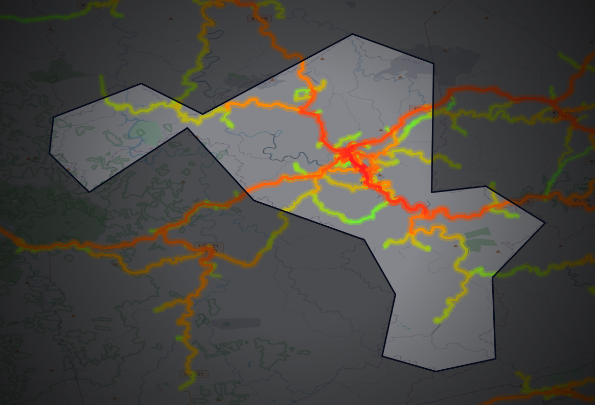 Traffic map of Perry, Kentucky