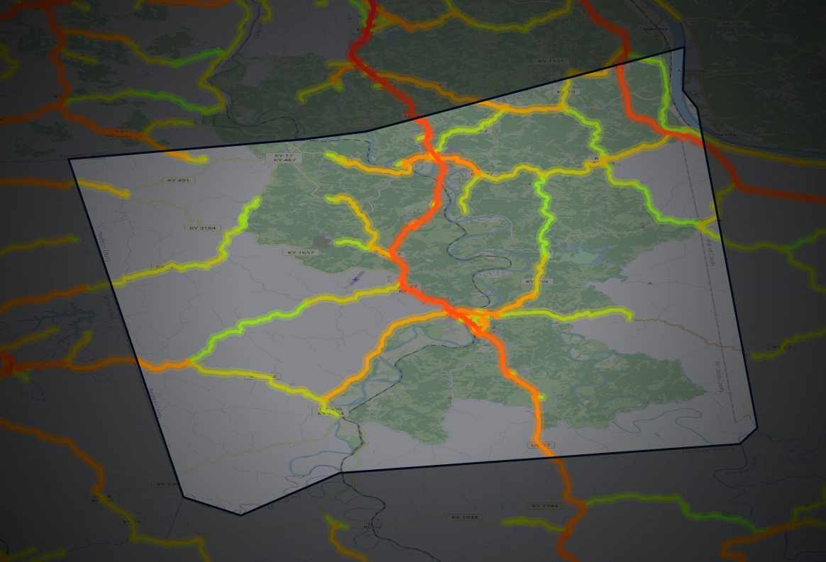 Traffic map of Pendleton, Kentucky