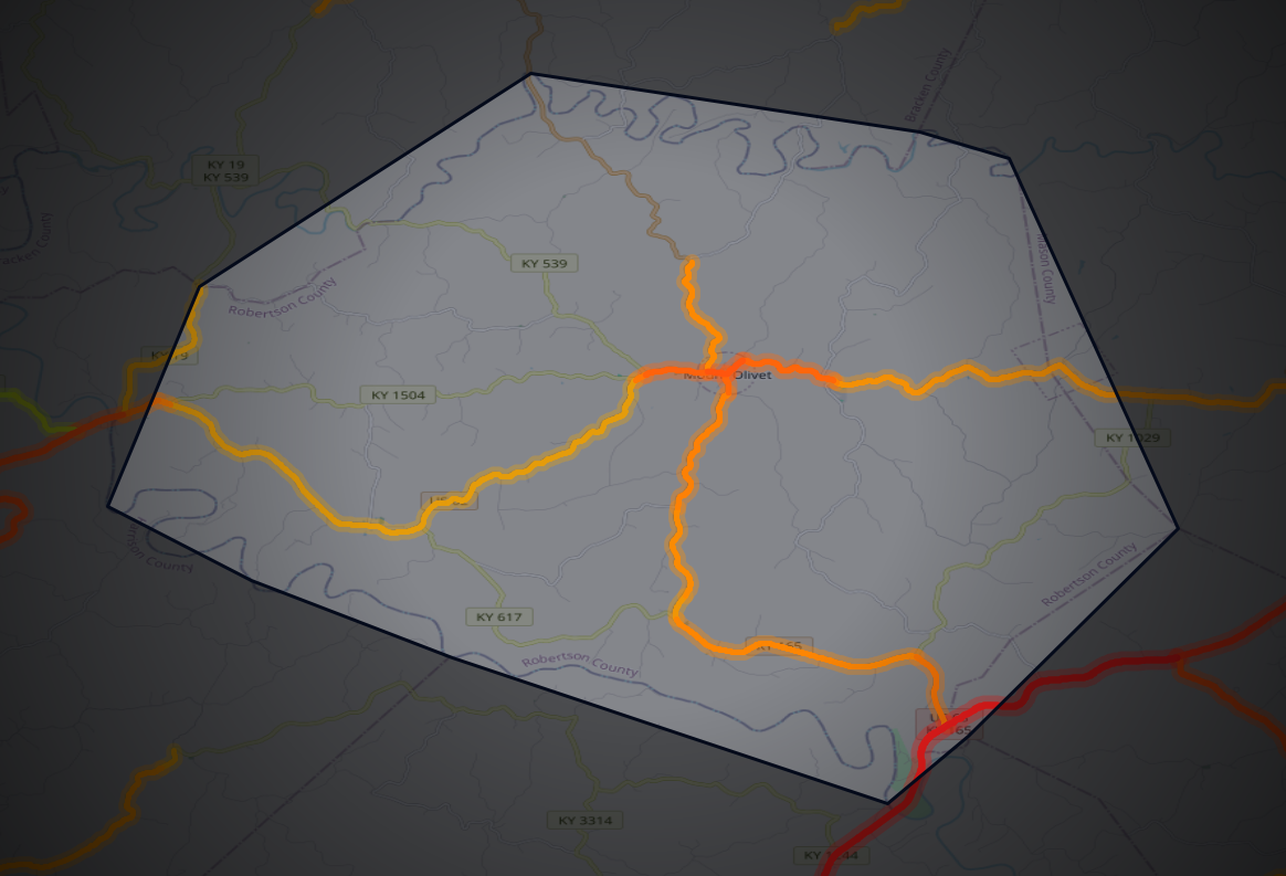 Traffic map of Robertson, Kentucky