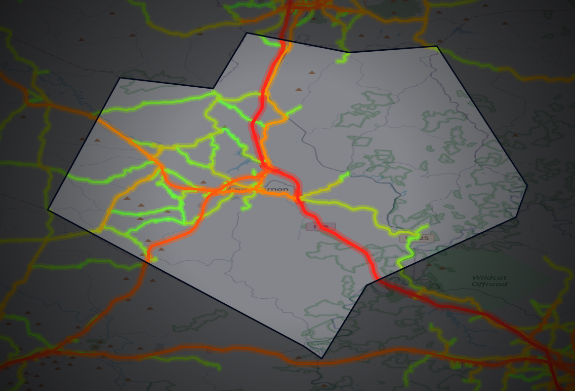 Traffic map of Rockcastle, Kentucky