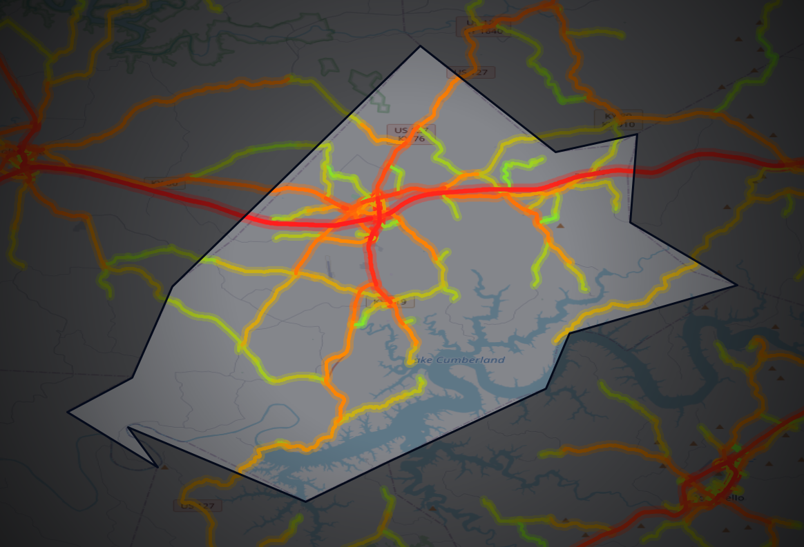 Traffic map of Russell, Kentucky