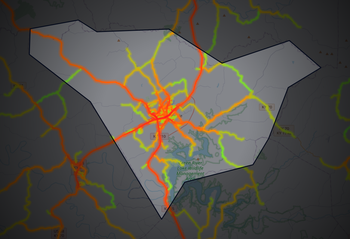 Traffic map of Taylor, Kentucky
