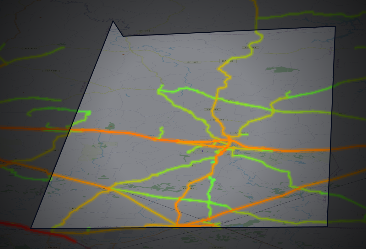Traffic map of Todd, Kentucky