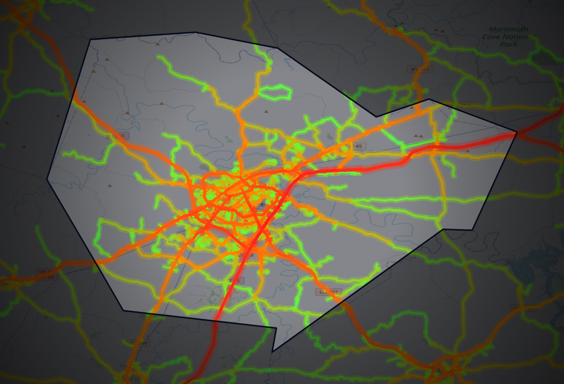 Traffic map of Warren, Kentucky