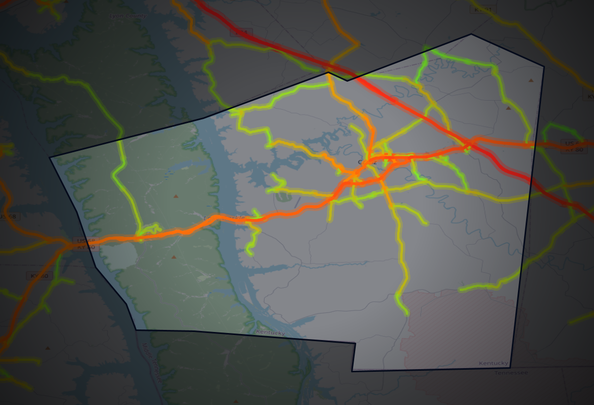 Traffic map of Trigg, Kentucky