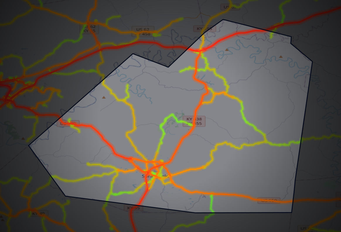 Traffic map of Washington, Kentucky