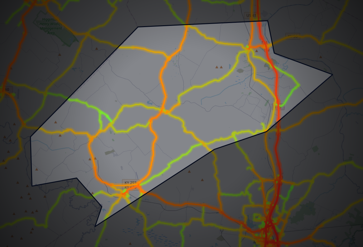 Traffic map of Webster, Kentucky