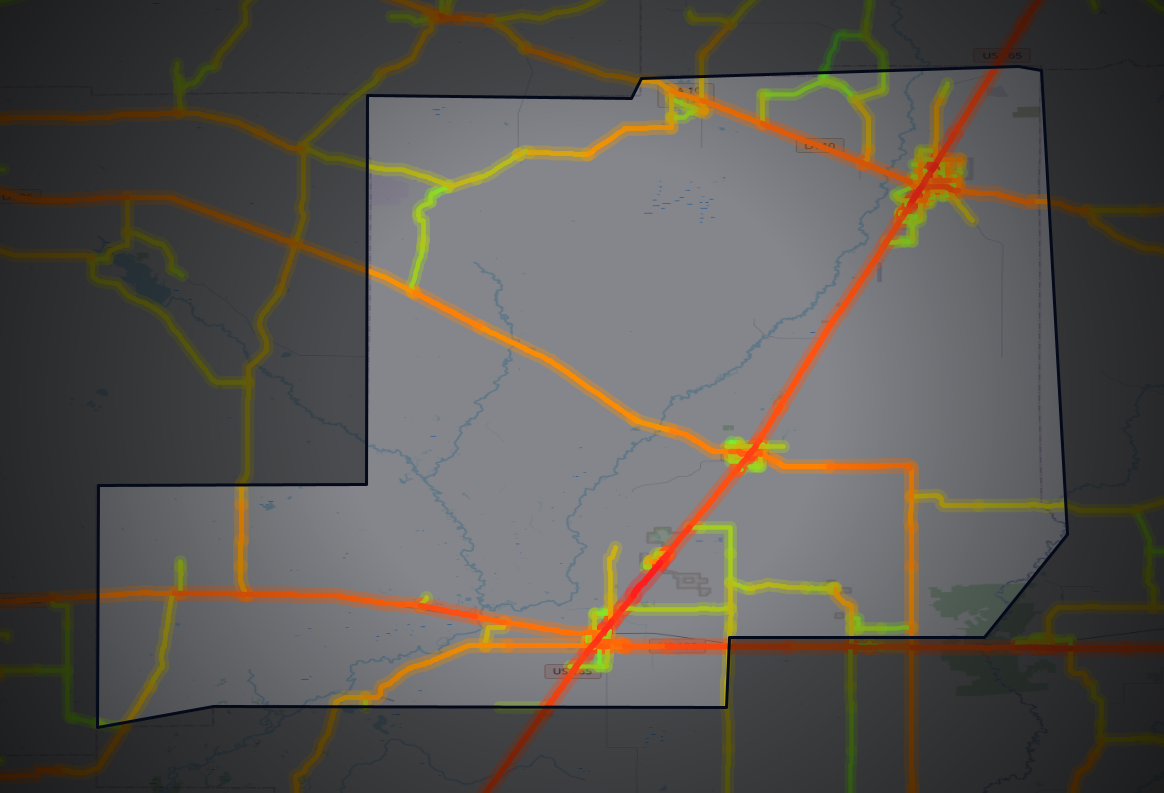 Traffic map of Allen, Louisiana