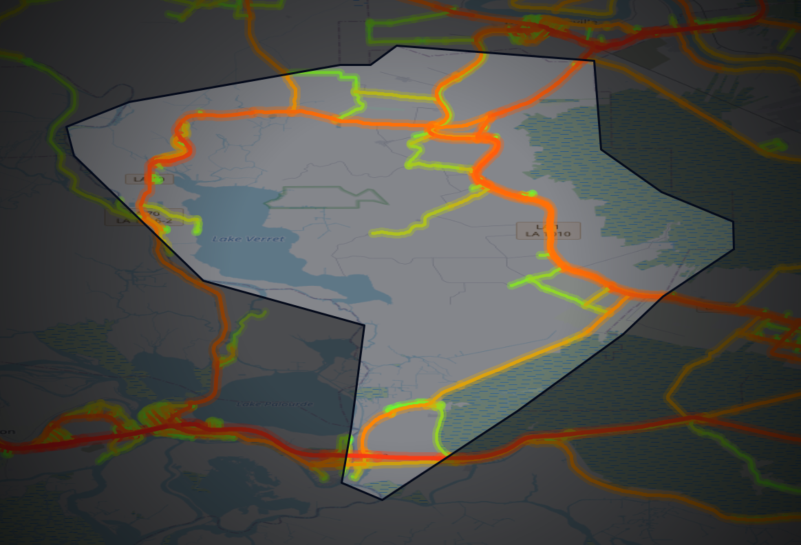 Traffic map of Assumption, Louisiana
