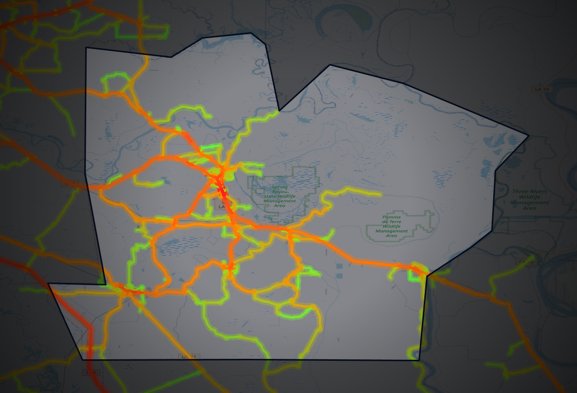 Traffic map of Avoyelles, Louisiana