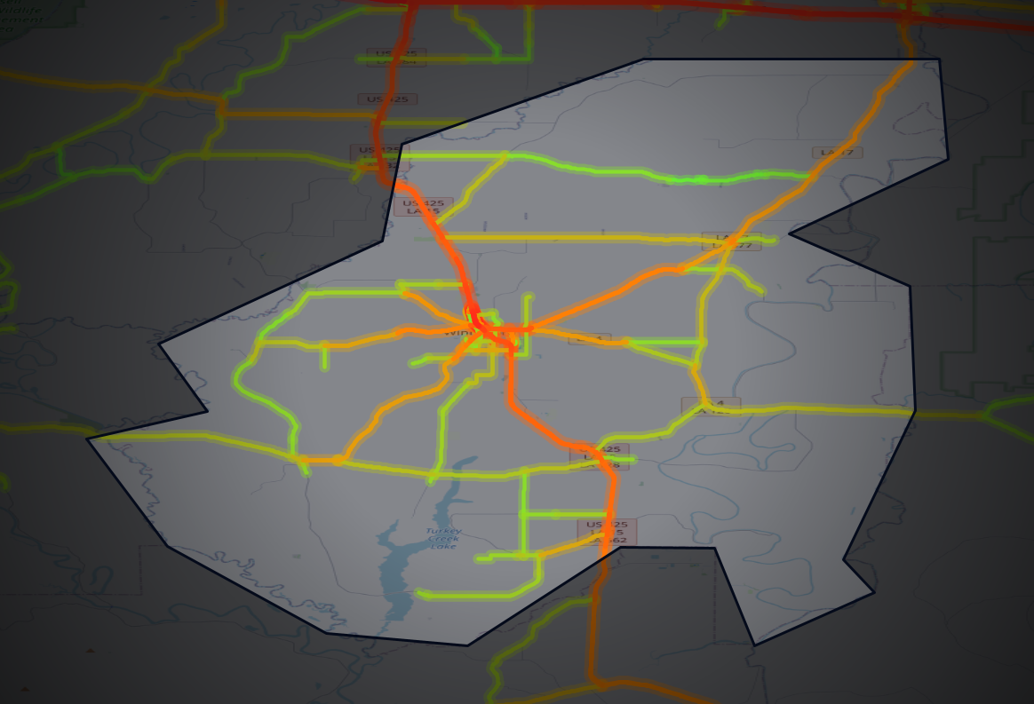 Traffic map of Franklin, Louisiana