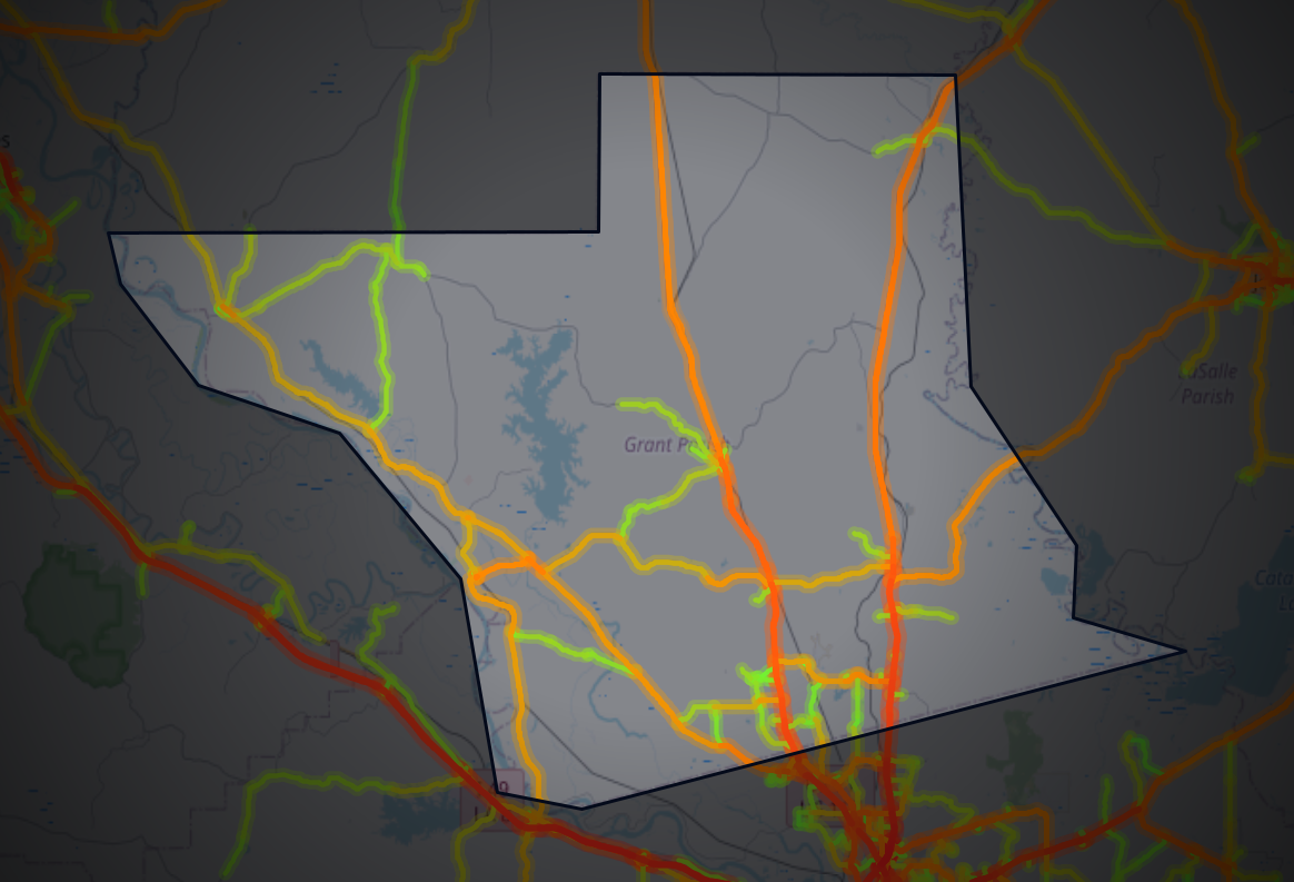 Traffic map of Grant, Louisiana