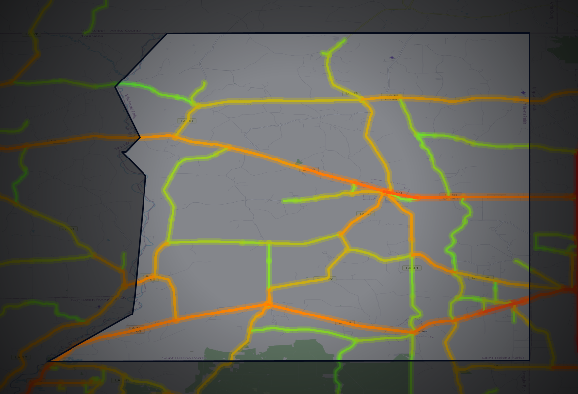 Traffic map of St. Helena, Louisiana