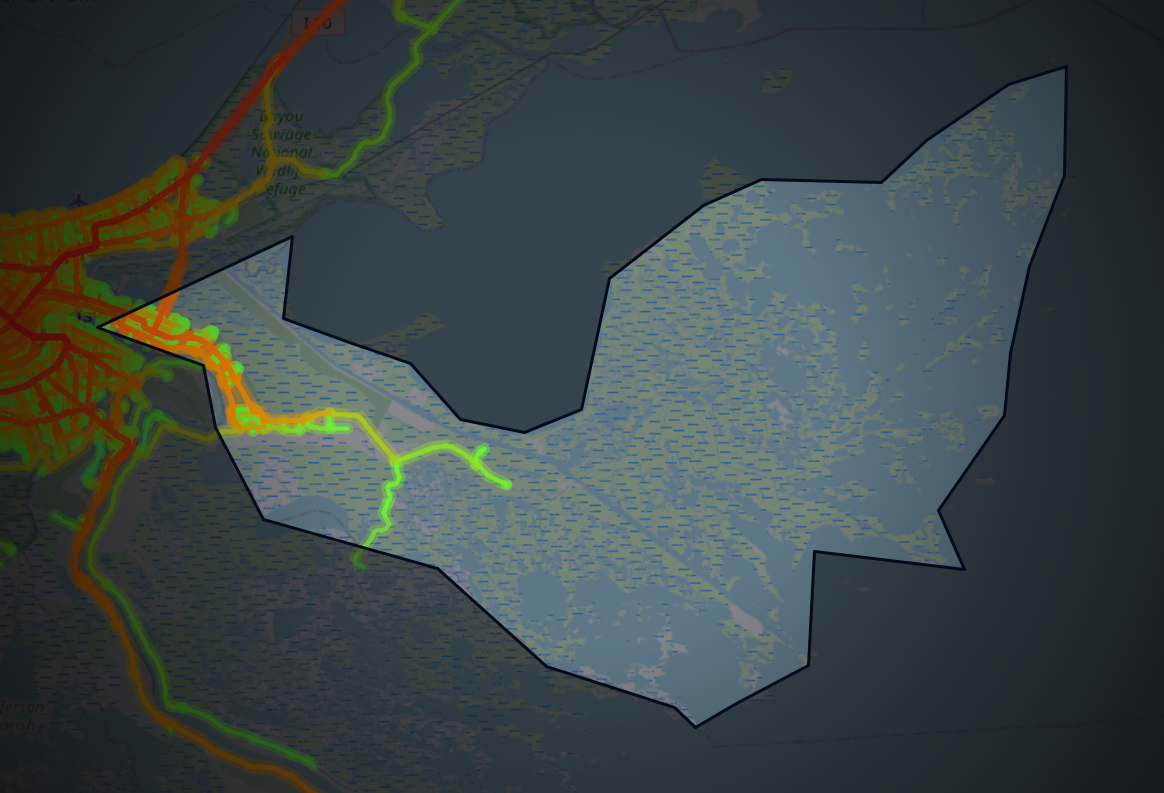 Traffic map of St. Bernard, Louisiana