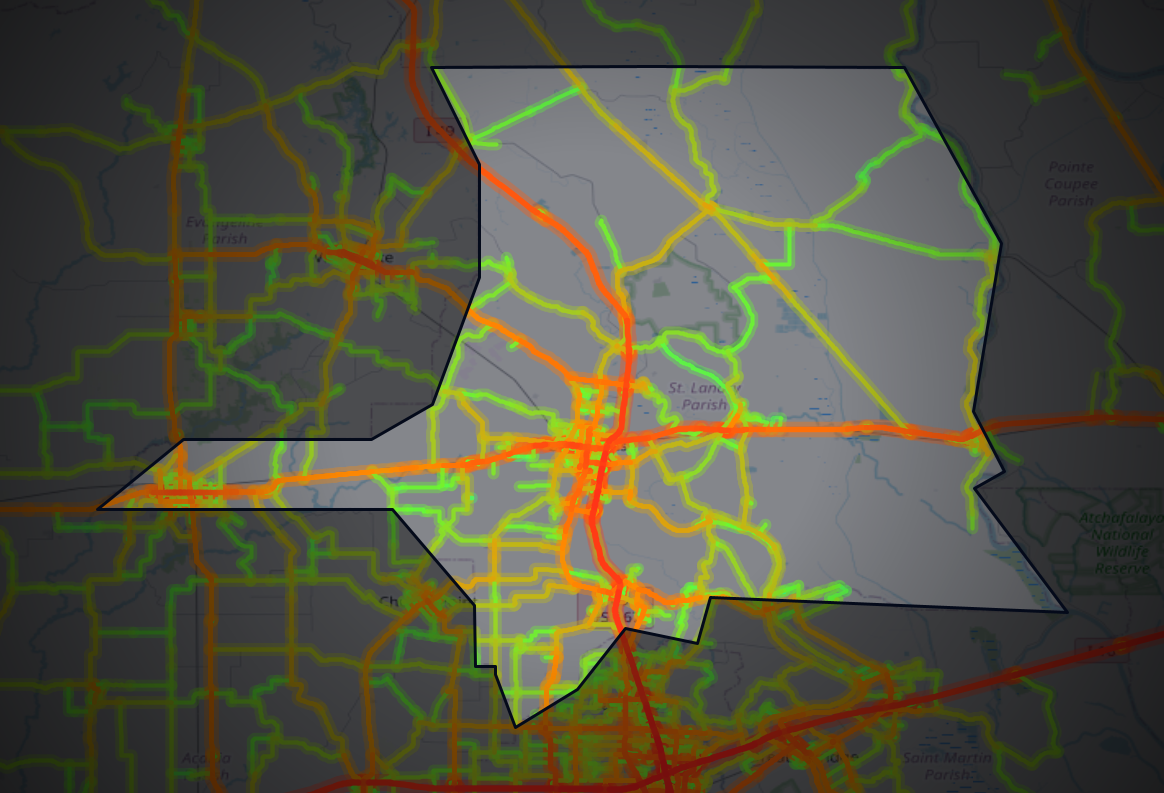 Traffic map of St. Landry, Louisiana
